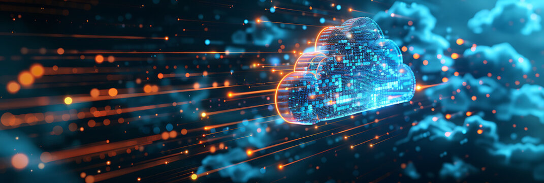 Infographic of Ai-powered   cloud security solutions cloud computing services highlighting how AI monitors environments and implements automated threat responses