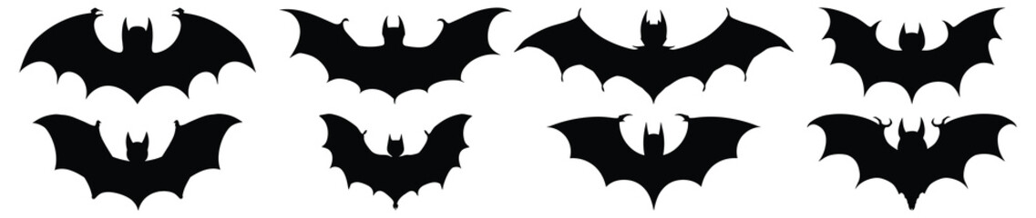 Bat silhouette set vector design big pack of bat illustration and icon