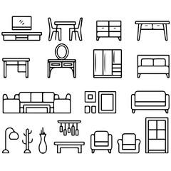Home Furniture Icon Set