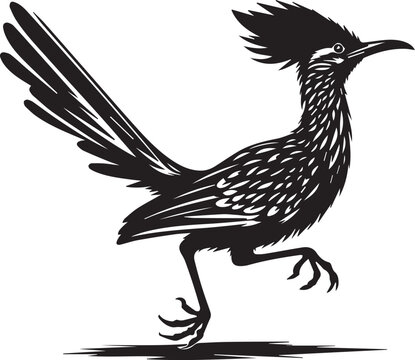 recommend clip art: black roadrunner silhouette vector simple black and white