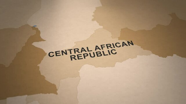 Old Paper Map of The Central African Republic