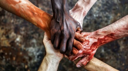 Fototapeta premium Partnership and unity represented by a diverse multiethnic team