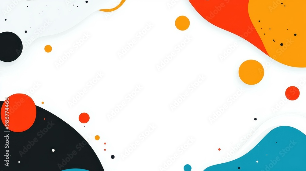 Poster bright, rounded lines frame your message, adding a cheerful and artistic touch to any design in a fl