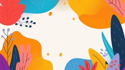 Naklejka premium Explore a vibrant flat illustration featuring rich textures and an eyecatching organic design that captivates the senses.