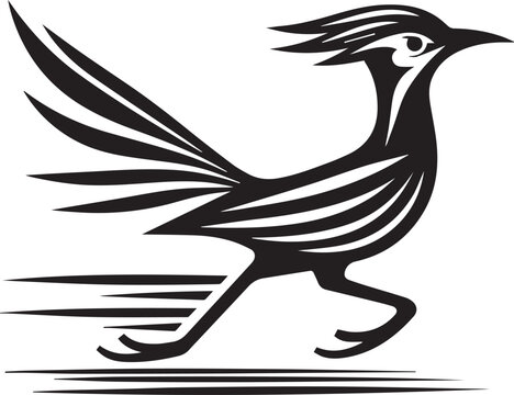 recommend clip art: black roadrunner silhouette vector simple black and white