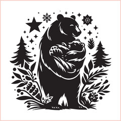 Bear silhouette  Vector bear illustration bundle 