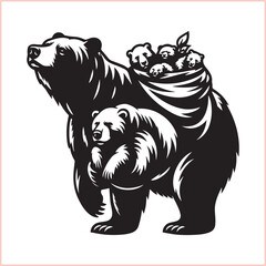 Bear silhouette  Vector bear illustration bundle 