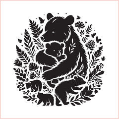 Bear silhouette  Vector bear illustration bundle 
