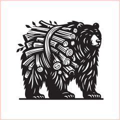 Bear silhouette  Vector bear illustration bundle 