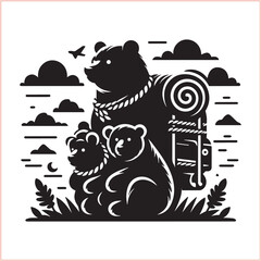 Bear silhouette  Vector bear illustration bundle 