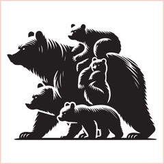 Bear silhouette  Vector bear illustration bundle 