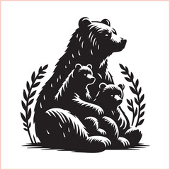 Bear silhouette  Vector bear illustration bundle 