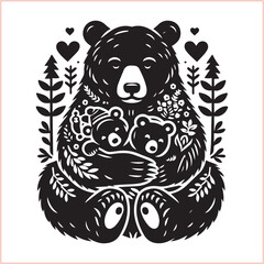 Bear silhouette  Vector bear illustration bundle 