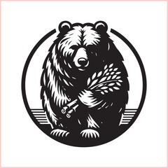 Bear silhouette  Vector bear illustration bundle 