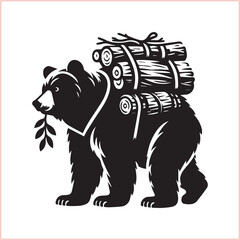 Bear silhouette  Vector bear illustration bundle 