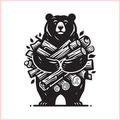 Bear silhouette  Vector bear illustration bundle 