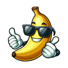 Cartoon Banana Illustration Sticker