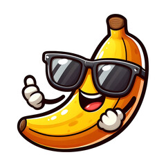 Cartoon Banana Illustration Sticker