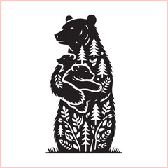 Bear silhouette  Vector bear illustration bundle 