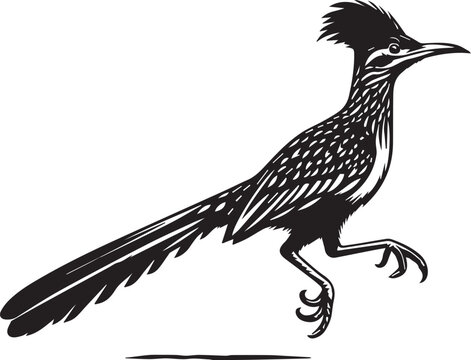 recommend clip art: black roadrunner silhouette vector simple black and white