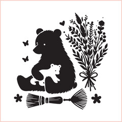 Bear silhouette  Vector bear illustration bundle 