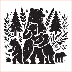Bear silhouette  Vector bear illustration bundle 