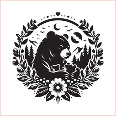Bear silhouette  Vector bear illustration bundle 