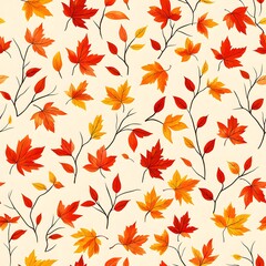 Autumn Leaves Seamless Pattern.