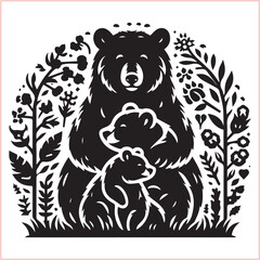 Bear silhouette  Vector bear illustration bundle 