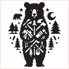 Bear silhouette  Vector bear illustration bundle 