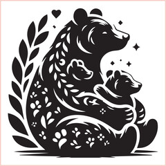 Bear silhouette  Vector bear illustration bundle 