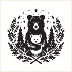 Bear silhouette  Vector bear illustration bundle 