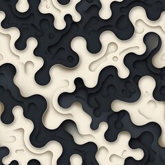 Abstract Black and White Paper Cut Background.