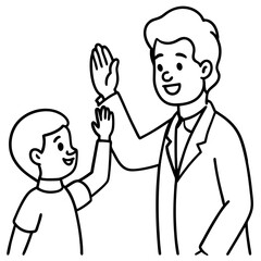 male-pediatrician-give-high-five-to-kid-patient