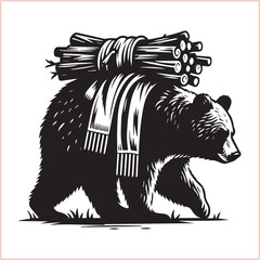 Bear silhouette  Vector bear illustration bundle 