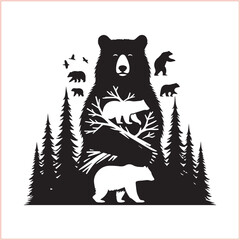 Bear silhouette  Vector bear illustration bundle 