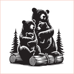 Bear silhouette  Vector bear illustration bundle 