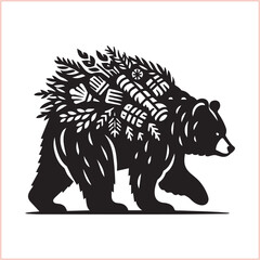 Obraz premium Bear silhouette Vector bear illustration bundle 