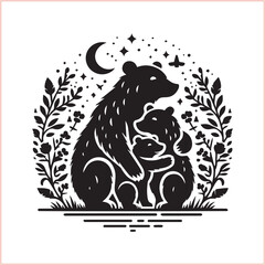 Bear silhouette  Vector bear illustration bundle 