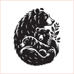 Bear silhouette  Vector bear illustration bundle 
