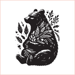 Bear silhouette  Vector bear illustration bundle 