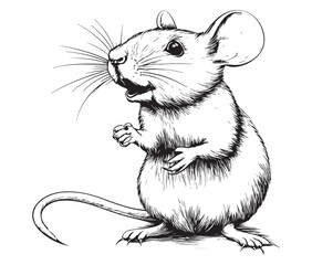 Mice silhouette vector, Mouse vector, Rat  vector