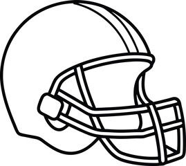 American Football Helmet Line art  Vector, football helmet outline  icon
