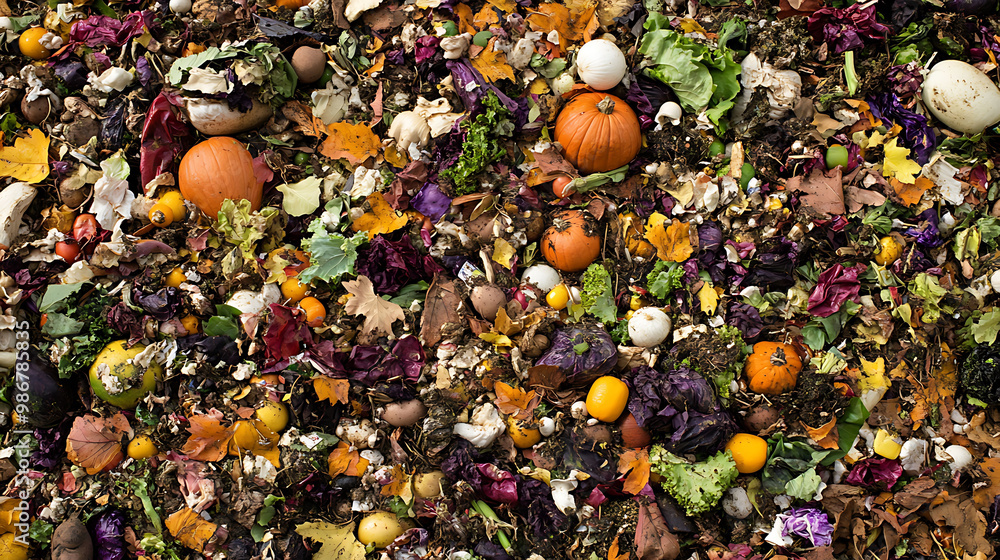 Aufkleber organic waste processing ai in waste management visualized in an abstract design where ai optimizes 