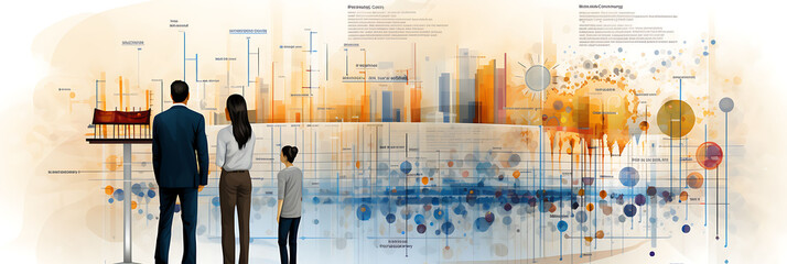 Population health management healthcare administration supported by AI visualized in a collage where artificial intelligence analyzes health data and supports public health initiatives