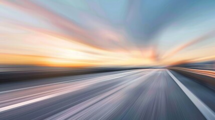 Naklejka premium Speeding Through Sunset