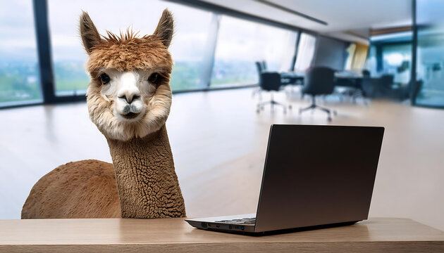 Alpaca in the Office: A Quirky Workplace Companion