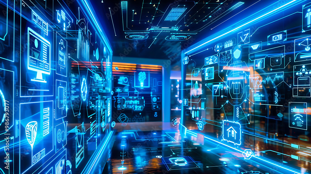 Poster poster visualizing future of ai-powered home automation in home automation highlighting ais role in 