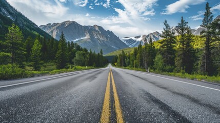 Scenic Road Through Mountainous Landscape