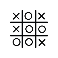 XOX game Icon. Tic tac toe illustration symbol. Sign crosees and circles vector.